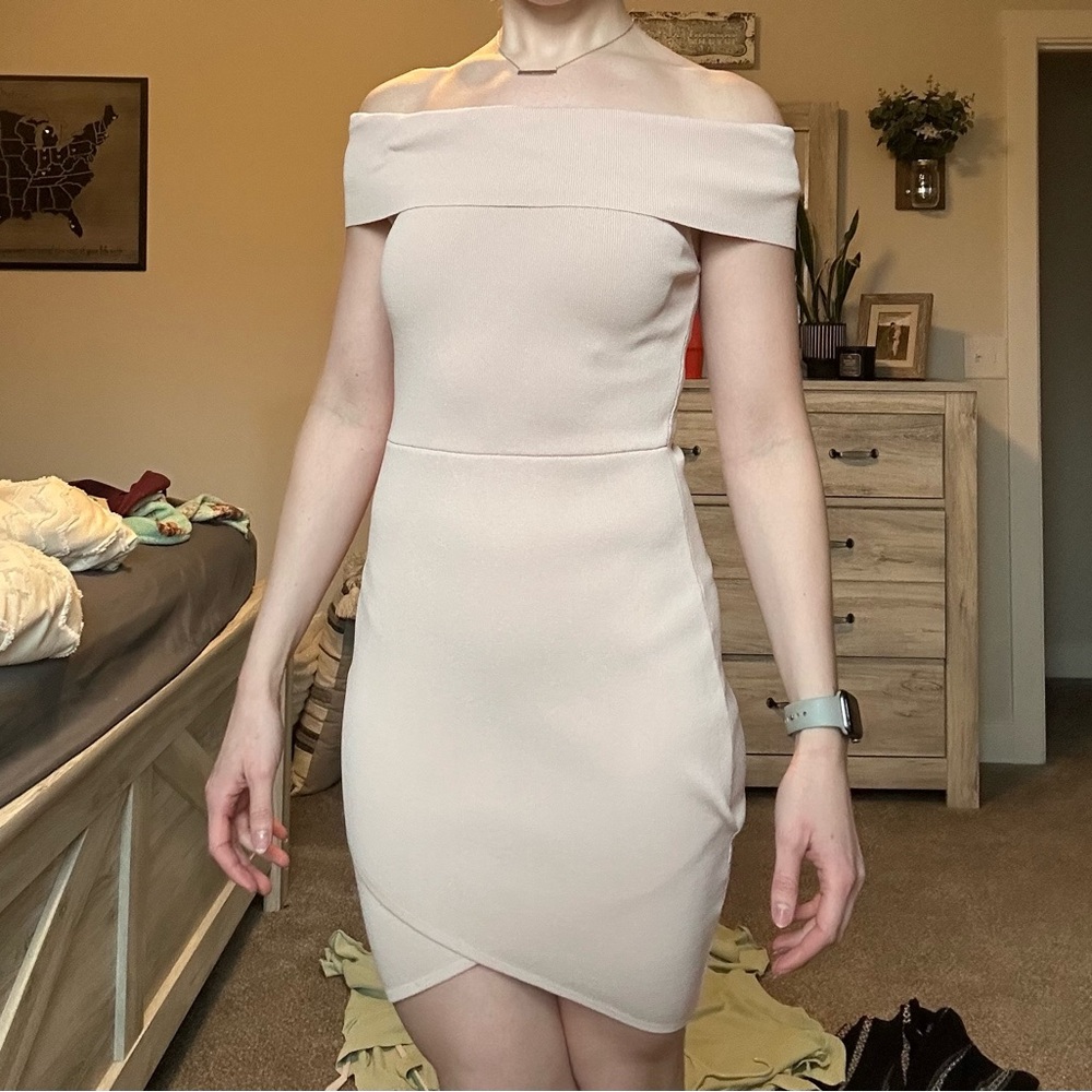 Hello Molly Strapless Cream Dress